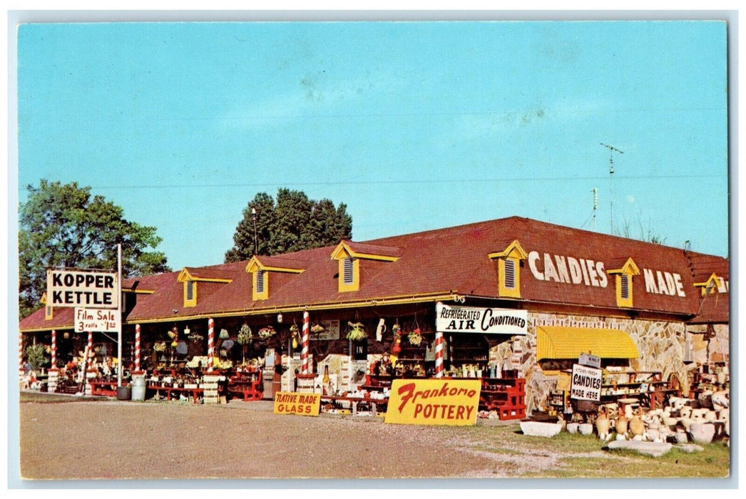 c1960's Kopper Kettle Frankoma Pottery Candies Van Buren Arkansas AR Postcard