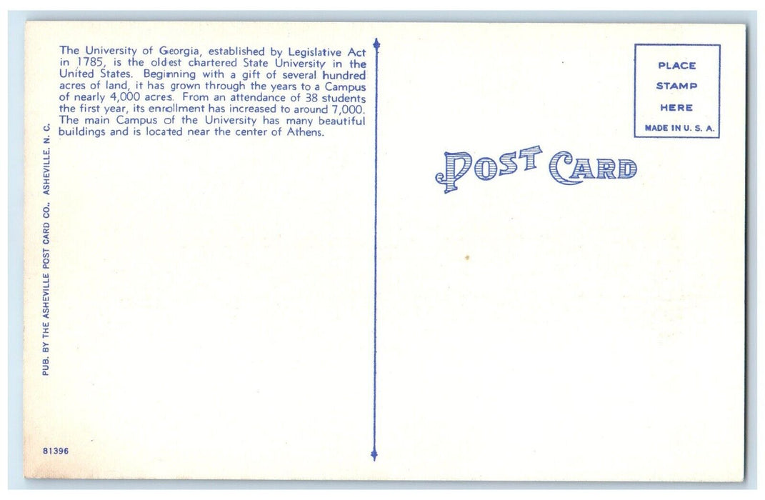 c1950's Aerial View Of Sanford Bull Dog Stadium Athens Georgia GA Postcard