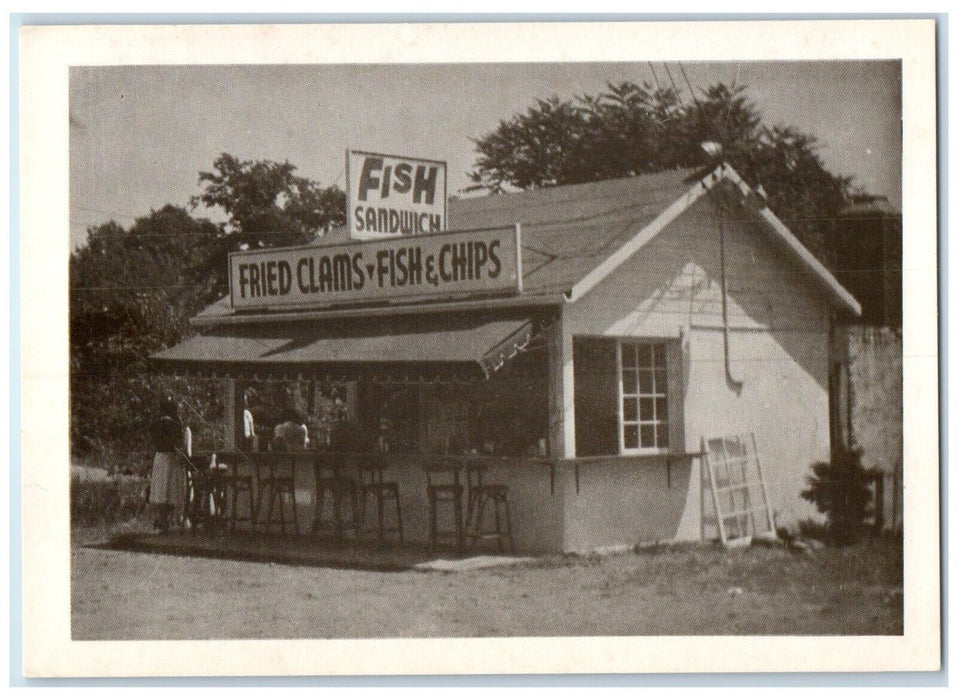 c1939 Clam Box Seafood Family Tradition Turnpike Cos Cob Connecticut CT Postcard