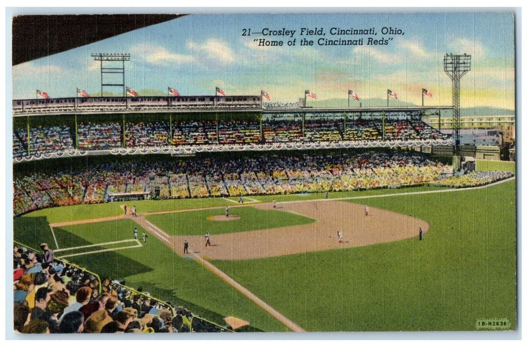 1944 Crosley Field Home Cincinnati Reds Baseball Field Cincinnati Ohio Postcard