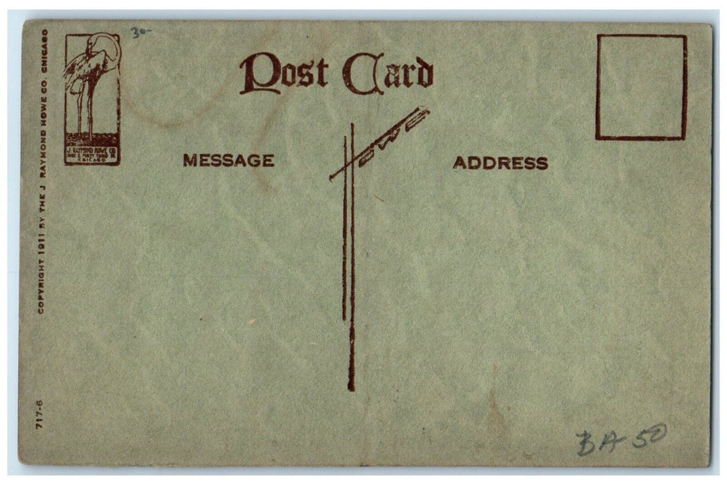 c1910's Raymond Howe Motto Good Actions Crown Arts Crafts Antique Postcard