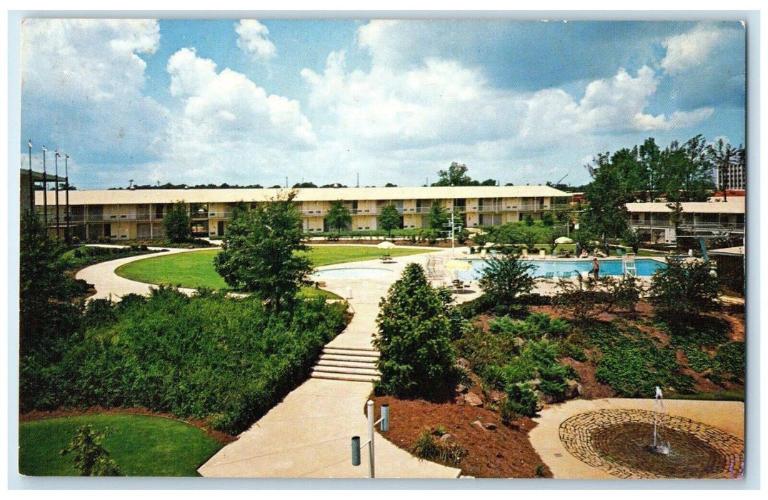 c1950's Atlanta Hilton Inn Hotel Swimming Pool Hapeville Georgia GA Postcard
