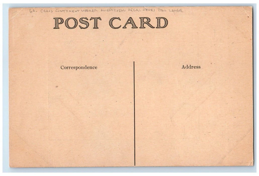 Cross Continent Walker Advertising Regal Shoes Paul Lange Los Angeles Postcard