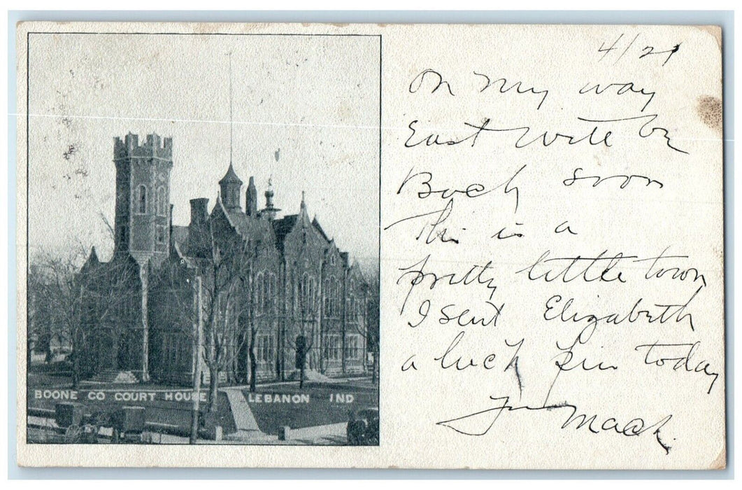 1907 Boone Co Court House Building Lebanon Indiana IN Posted Antique Postcard