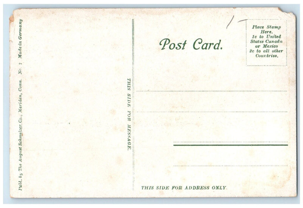 c1910 Meadow St. Horse Carriage Classic Car Road Cromwell Connecticut Postcard