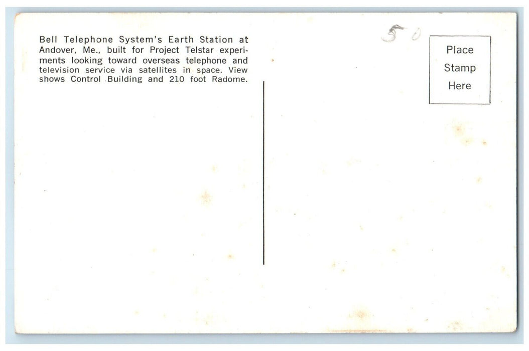 c1940 Bell Telephone System's Earth Station Satellites Andover Maine ME Postcard