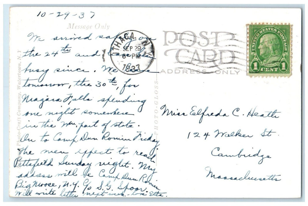 1937 Prudence Risley Hall Cornell University Exterior Ithaca New York Postcard