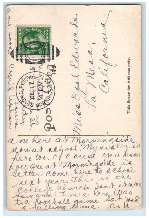 1910 Grace Methodist Episcopal Church Sioux City Iowa IA Posted Antique Postcard