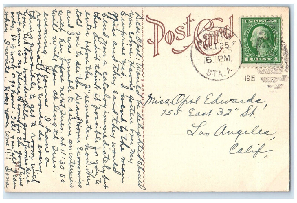 1915 Front View Of New Central Building ISC Ames Iowa IA Posted Antique Postcard