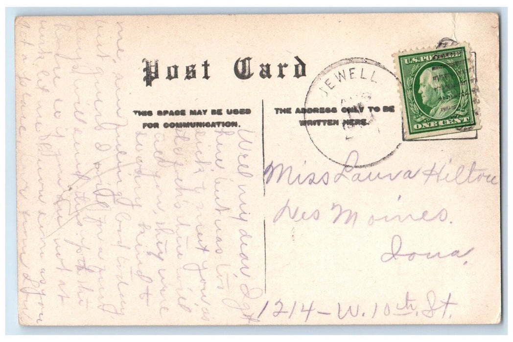 c1910's View Of Des Moines River Des Moines Iowa IA, Bridge Antique Postcard