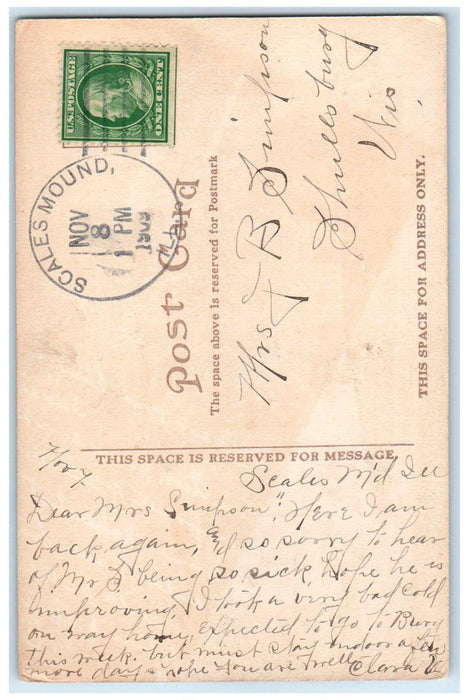 1909 Galena Public Library S. Bench St. Galena Illinois IL Antique Postcard