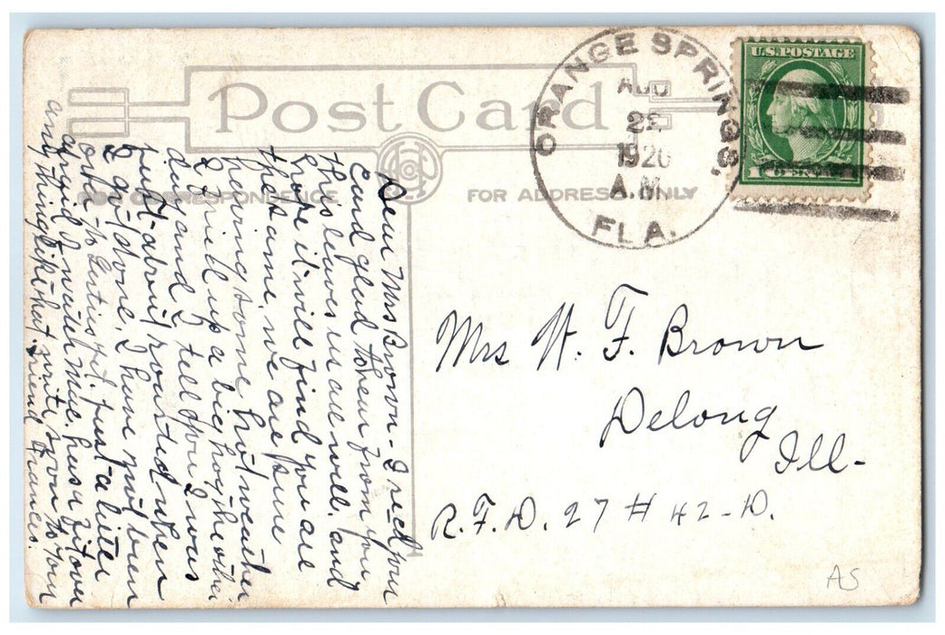 c1920 To My Friend Poem Letters Flowers House Orange Springs Florida FL Postcard