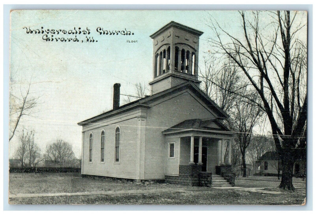 1947 University Church Bell Tower Girard Illinois IL Posted Vintage Postcard