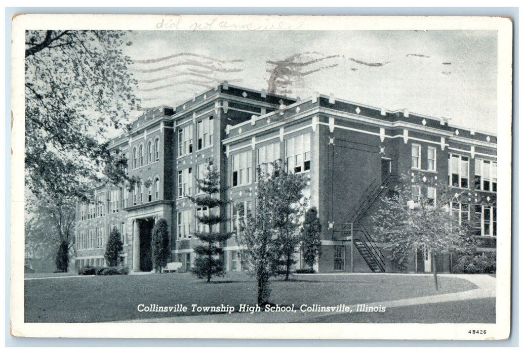 1949 Collinsville Township High School Collinsville Illinois IL Vintage Postcard