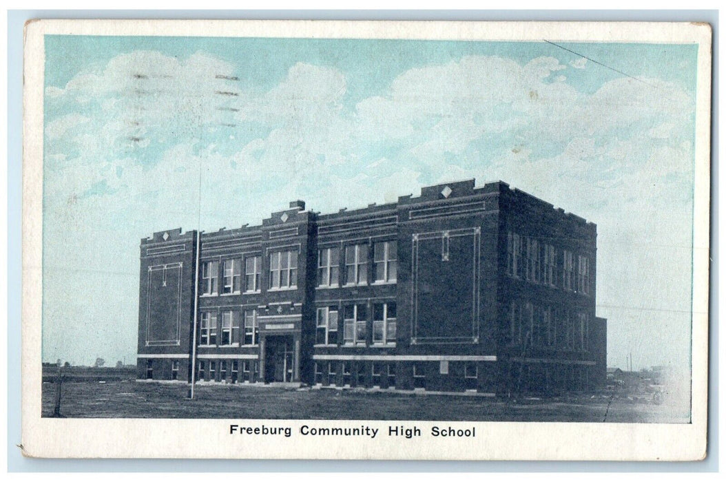 c1910's Freeburg Community High School Statue Chicago Illinois IL Postcard