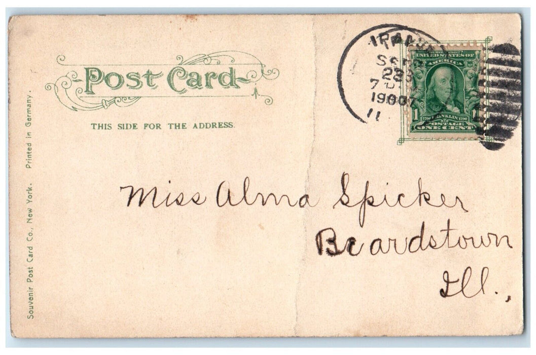 1907 Public Library Building Street View Chicago Illinois IL Antique Postcard