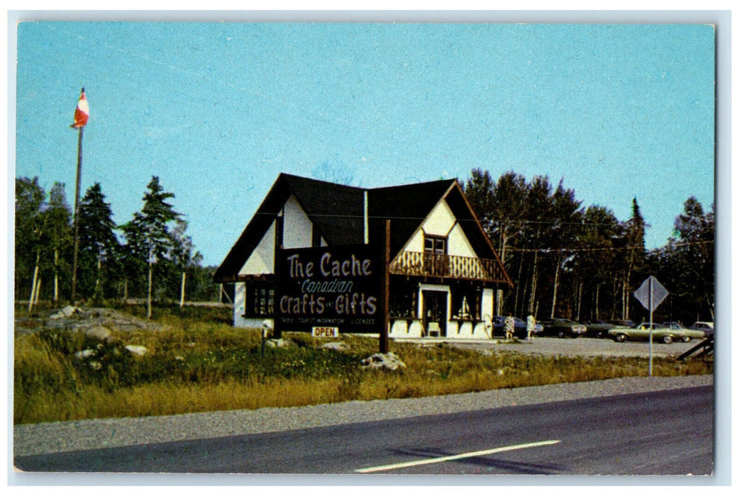c1960's The Cache Canadian Crafts & Gifts Thessalon Ontario Canada Postcard