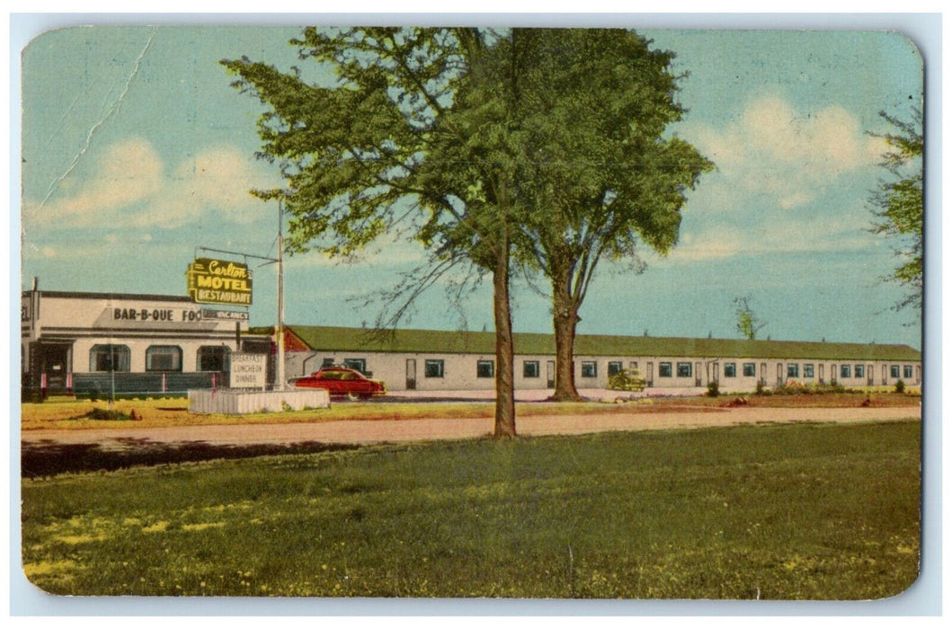 c1950's Carlton Motel Chatham Ontario Canada Vintage Unposted Postcard