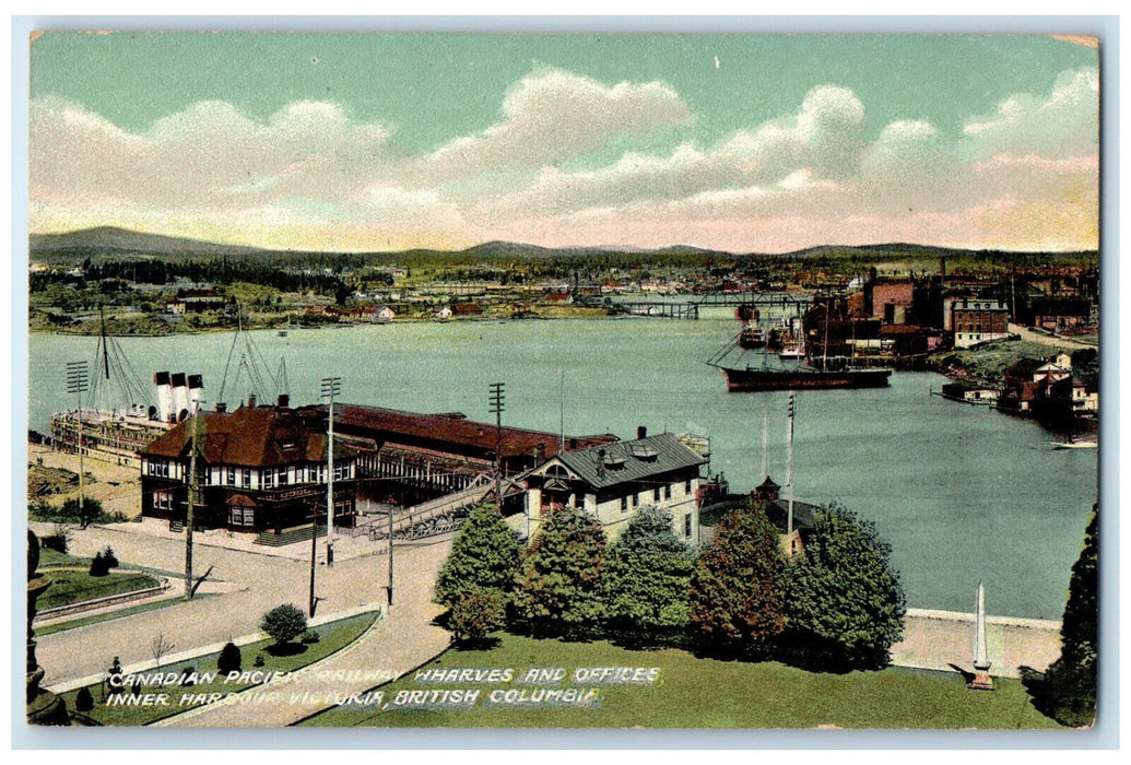 c1910 Canadian Pacific Railway Office Victoria British Columbia Canada Postcard