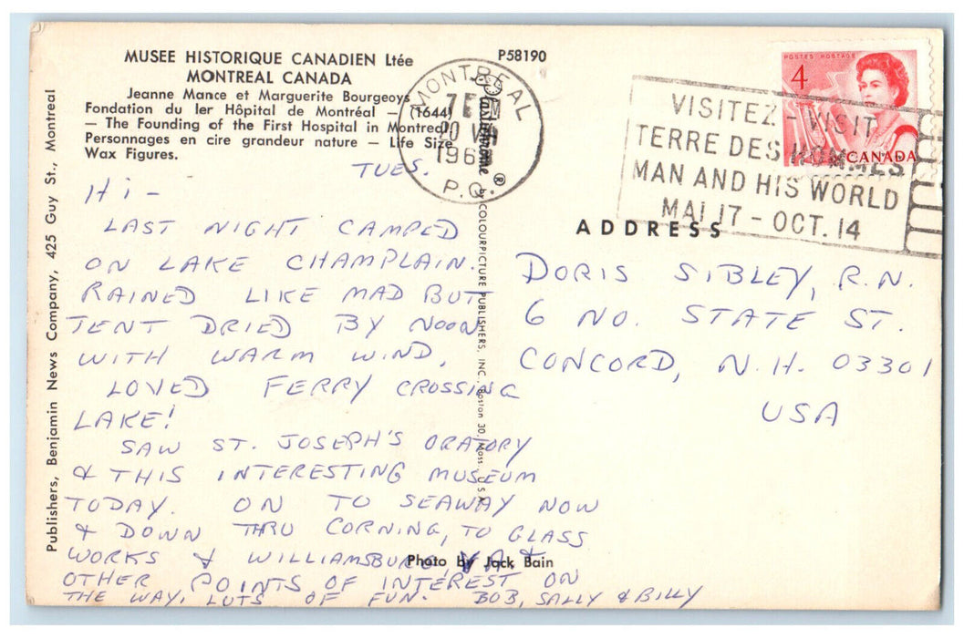 c1960's Musee Historique Canadien Ltee Montreal Quebec Canada Postcard