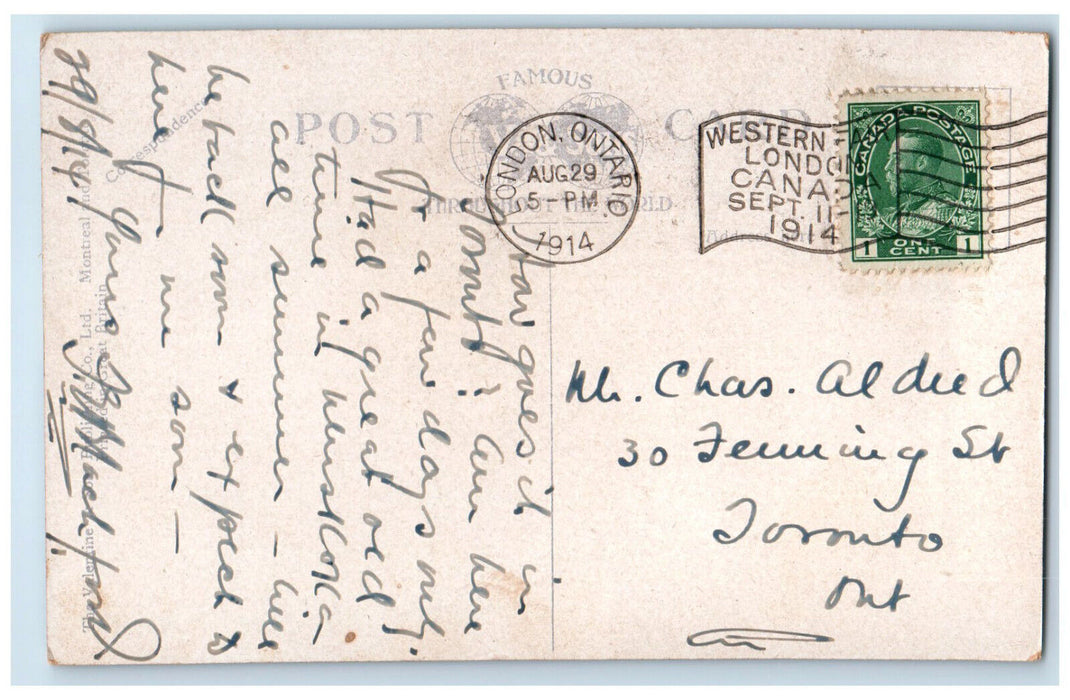 1914 The Armouries Building London Ontario Canada Antique Posted Postcard