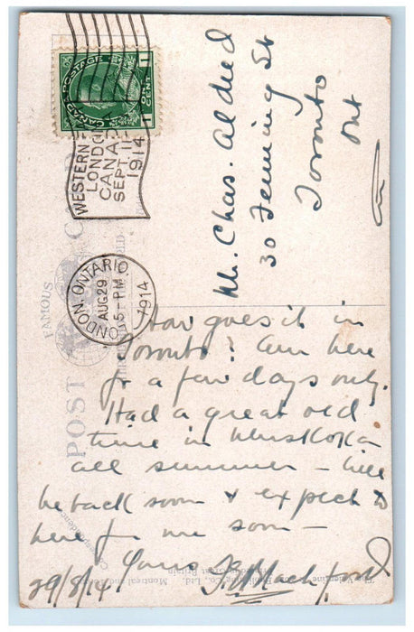 1914 The Armouries Building London Ontario Canada Antique Posted Postcard
