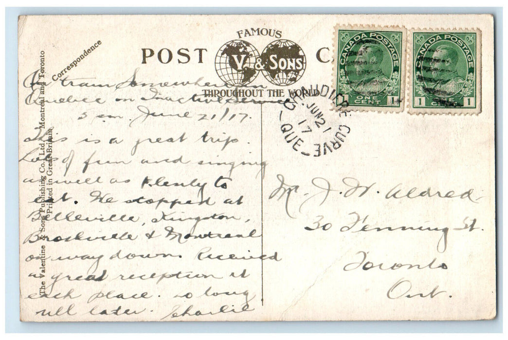 1917 Royal Victoria College Sherbrooke Street Montreal Canada Antique Postcard