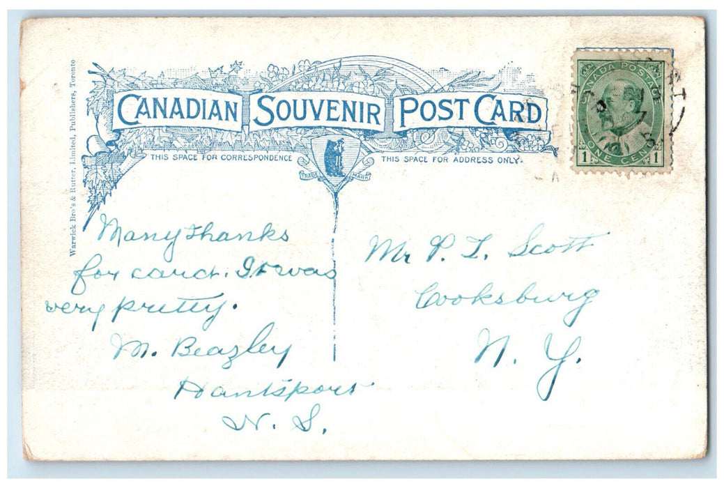 c1910 Post Office and Custom House Bathurst New Brunswick Canada Posted Postcard