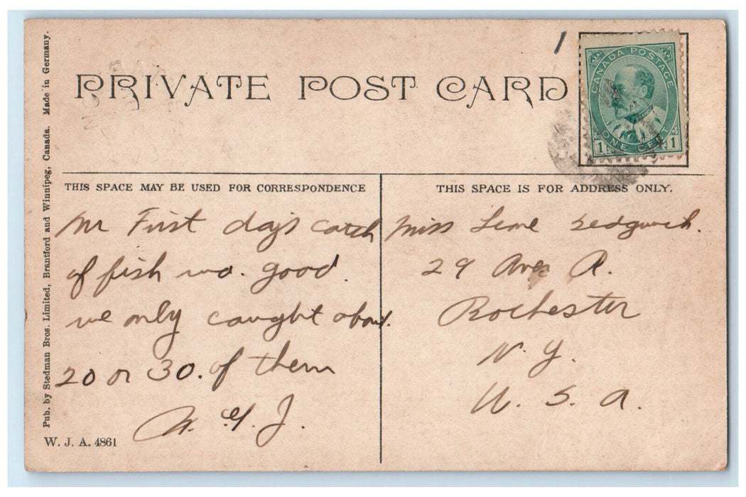 c1910 Loughboro Lake Battersea Ontario Canada Antique Posted Postcard