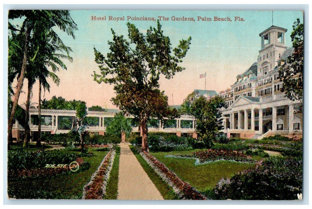 c1910 Exterior View Hotel Royal Poinciana Gardens Palm Beach Florida FL Postcard