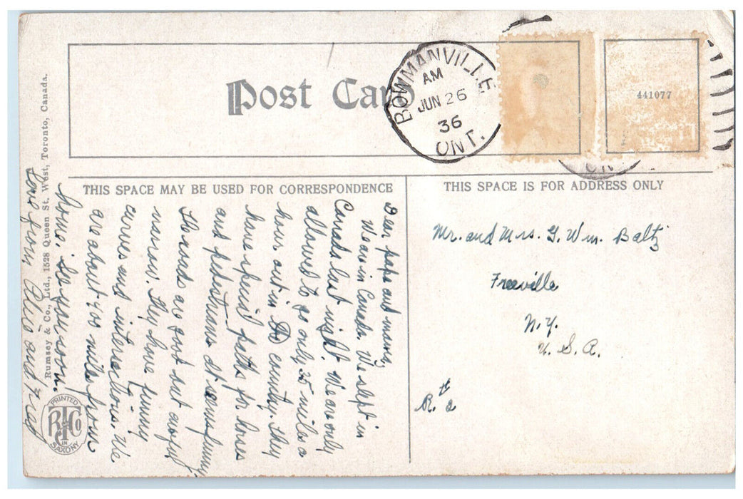 1936 Iris Garden Boys Training School Bowmanville Ontario Canada Postcard