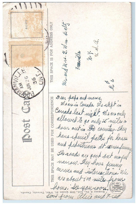 1936 Iris Garden Boys Training School Bowmanville Ontario Canada Postcard