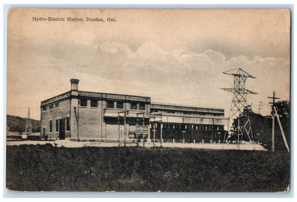 c1930's Hydro-Electric Station Dundas Ontario Canada Vintage Posted Postcard