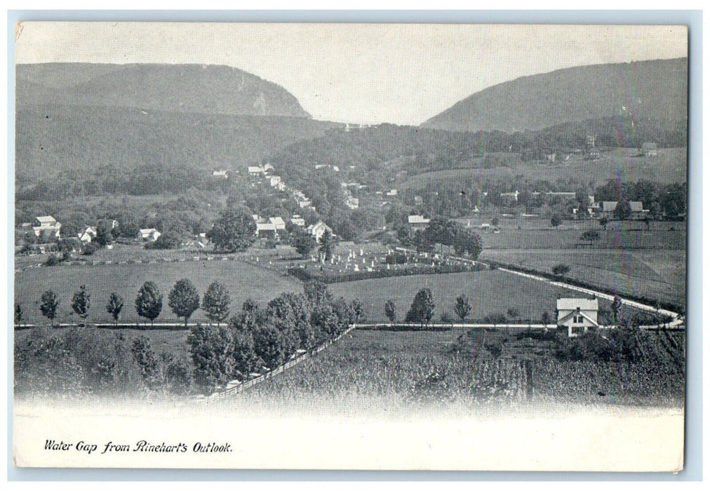 c1905 Delaware Water Gap PA, View From Rinehart's Outlook Antique Postcard