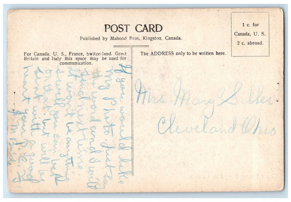 c1910 Side and Entrance View Court House Kingston Canada Posted Antique Postcard