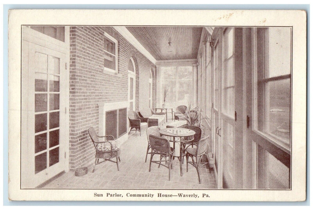 c1910's Sun Parlor Community House Waverly Pennsylvania PA Antique Postcard