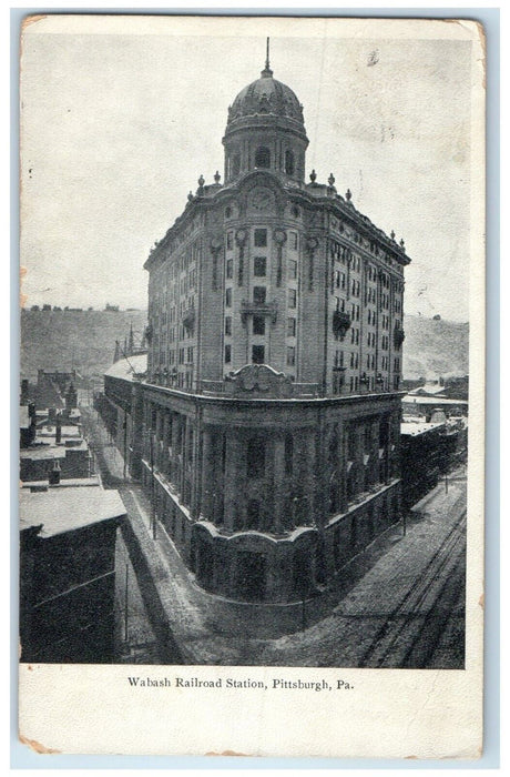 1906 Wabash Railroad Station Pittsburgh Sharpsburg Pennsylvania PA Postcard