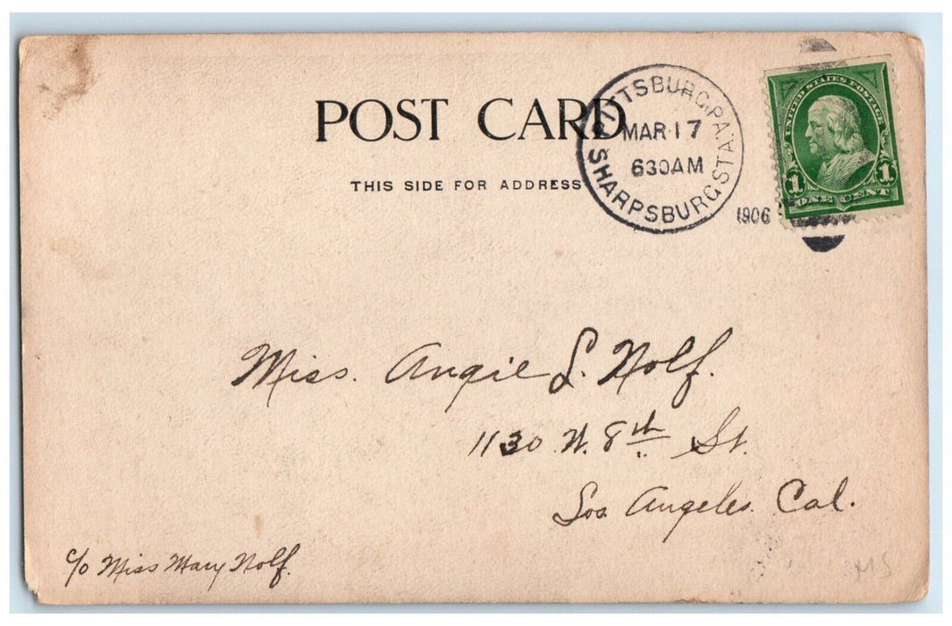 1906 Wabash Railroad Station Pittsburgh Sharpsburg Pennsylvania PA Postcard