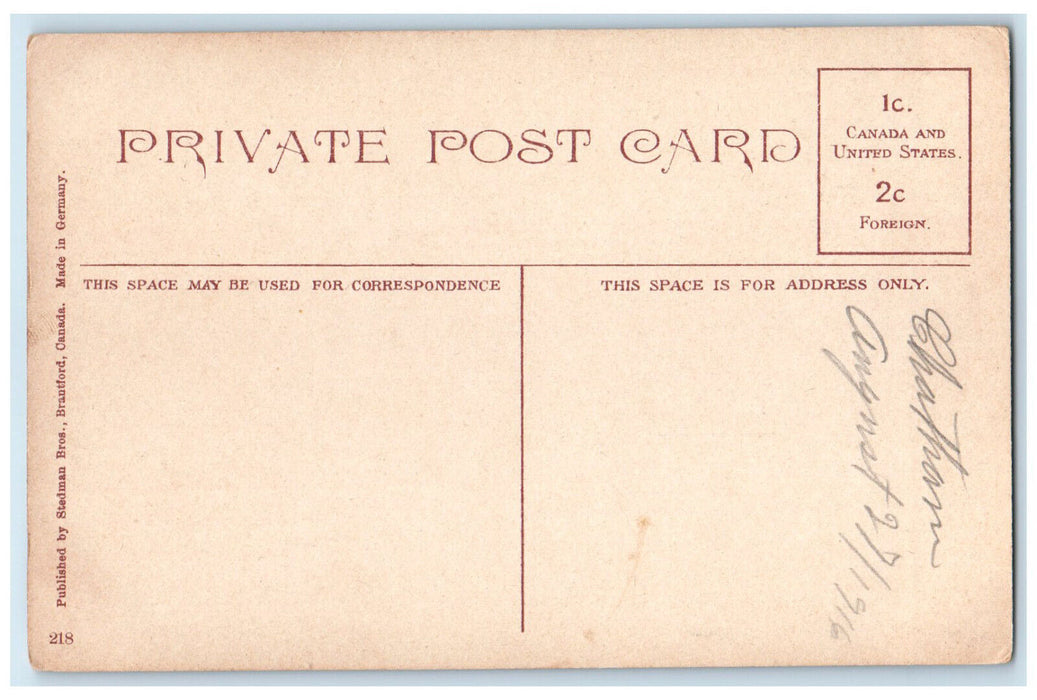1916 King Street Looking West Chatham Ontario Canada Unposted Antique Postcard