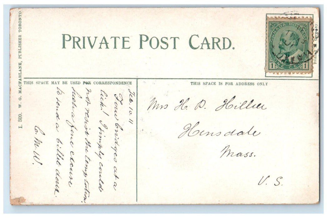 1911 High Level Bridges Hamilton Ontario Canada Posted Antique Postcard