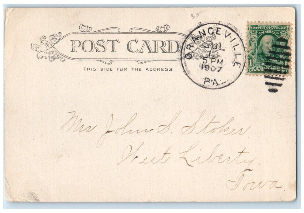 1907 Joseph Ratti Hospital Bloomsburg Orangeville Pennsylvania PA Postcard