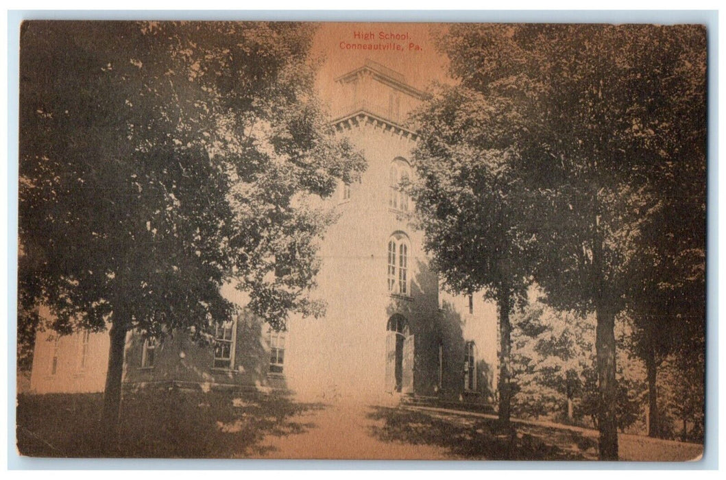 1914 High School Building Conneautville Pennsylvania PAPosted Antique Postcard