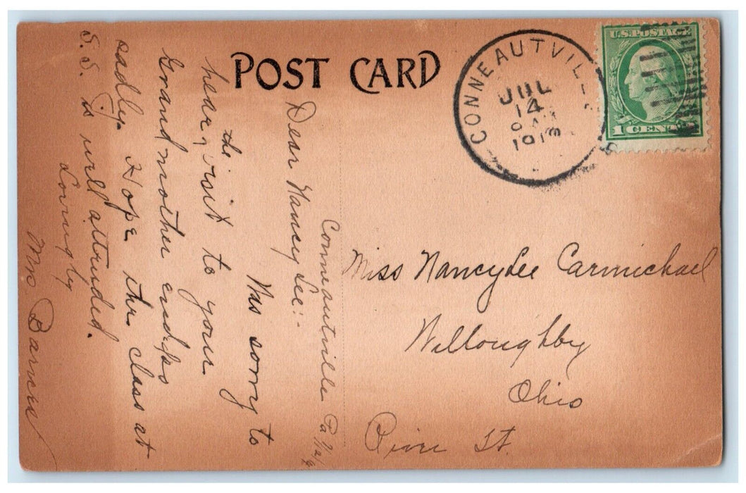 1914 High School Building Conneautville Pennsylvania PAPosted Antique Postcard