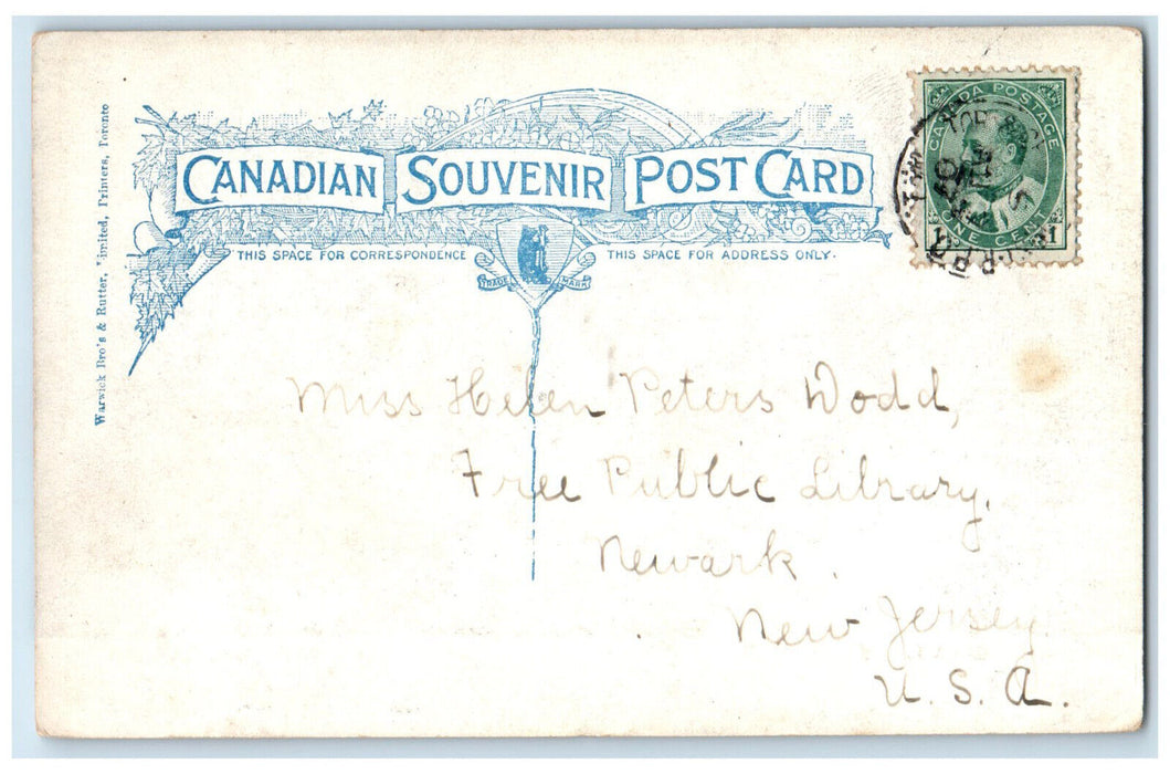 1907 Bridge on Bala Falls Muskoka Ontario Canada Posted Antique RPO Postcard