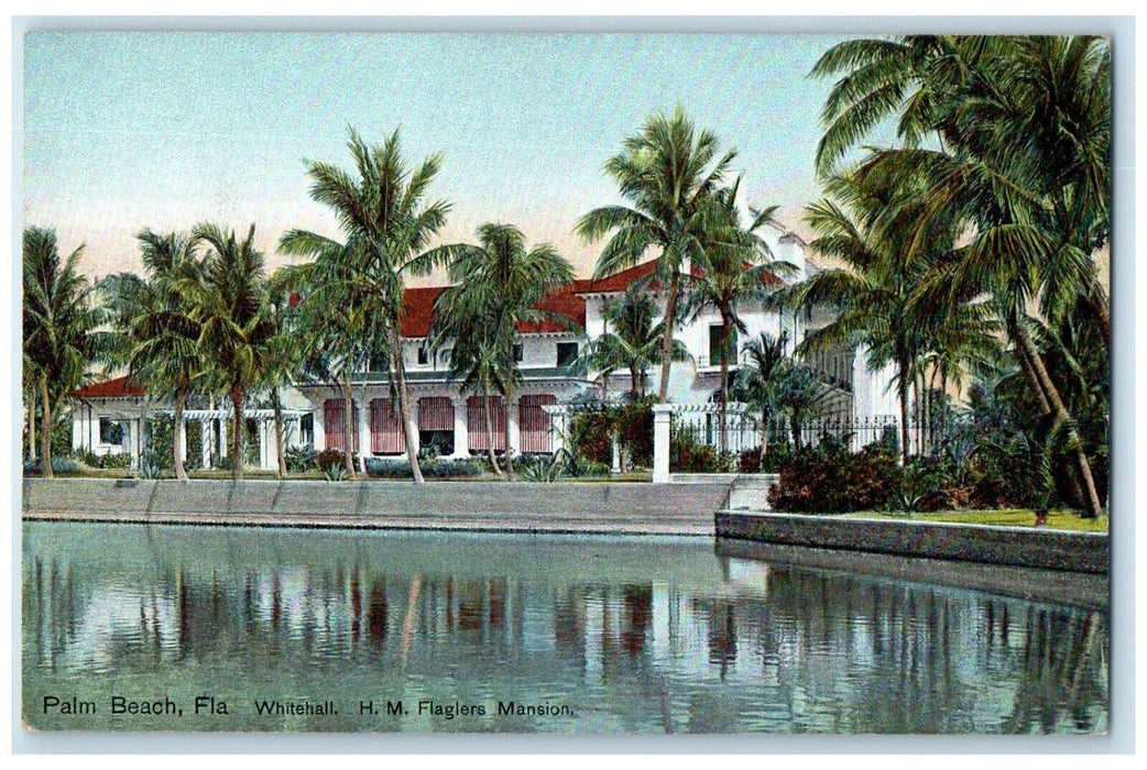 1910 Exterior View Whitehall H.M Flaglers Mansion Palm Beach Florida FL Postcard