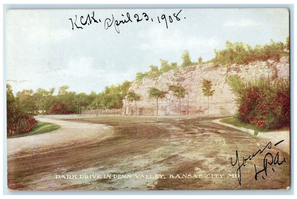 1908 Park Drive In Penn Valley Mountain Trees Road Kansas City Missouri Postcard