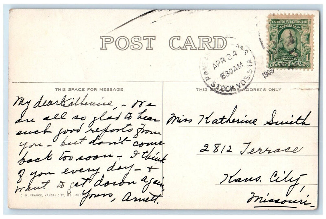 1908 Park Drive In Penn Valley Mountain Trees Road Kansas City Missouri Postcard