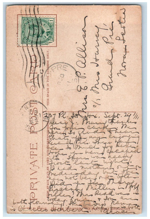 1911 N.W. Arm Showing Govrs. House on Melville Island Halifax NS Canada Postcard