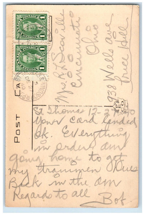 1940 Alma College Main Building St. Thomas Ontario Canada Vintage Postcard