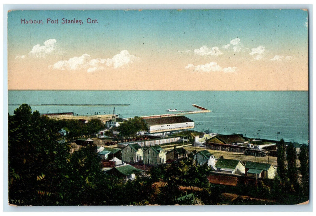 c1910 View of Harbour Port Stanley Ontario Canada Antique Unposted Postcard